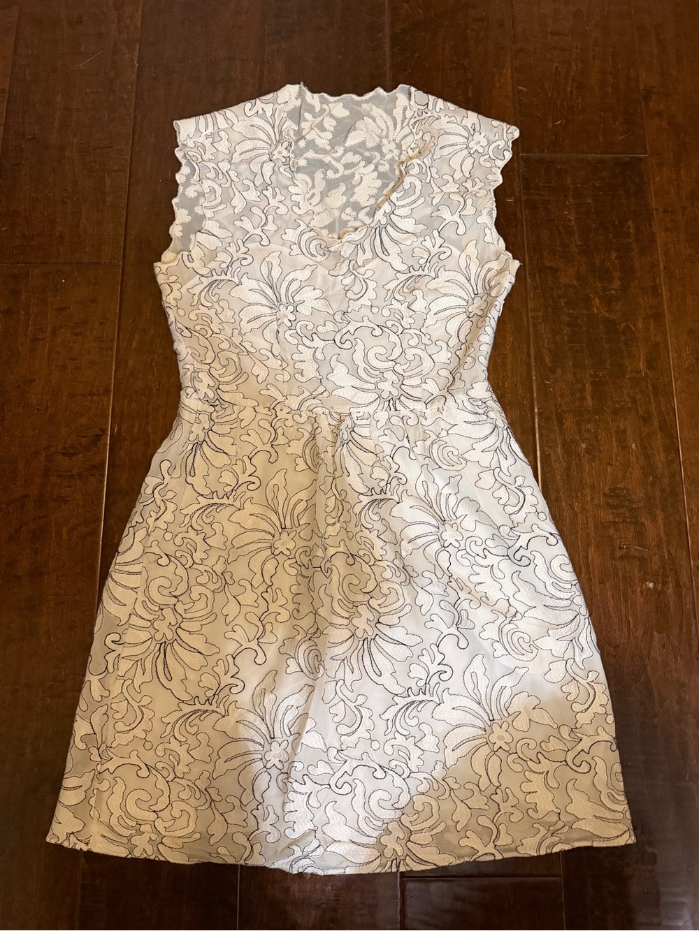 Dolce Vita Silk White Floral Lace Mini Dress